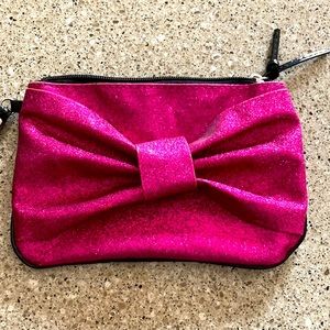 NEW Sparkly Pink Caboodles Bow Wristlet Pouch